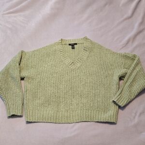 Forever 21 V-Neck Sweater - Green